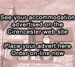 Advertise your accommodation  in the Cirencester area on the premier Cirencester web site