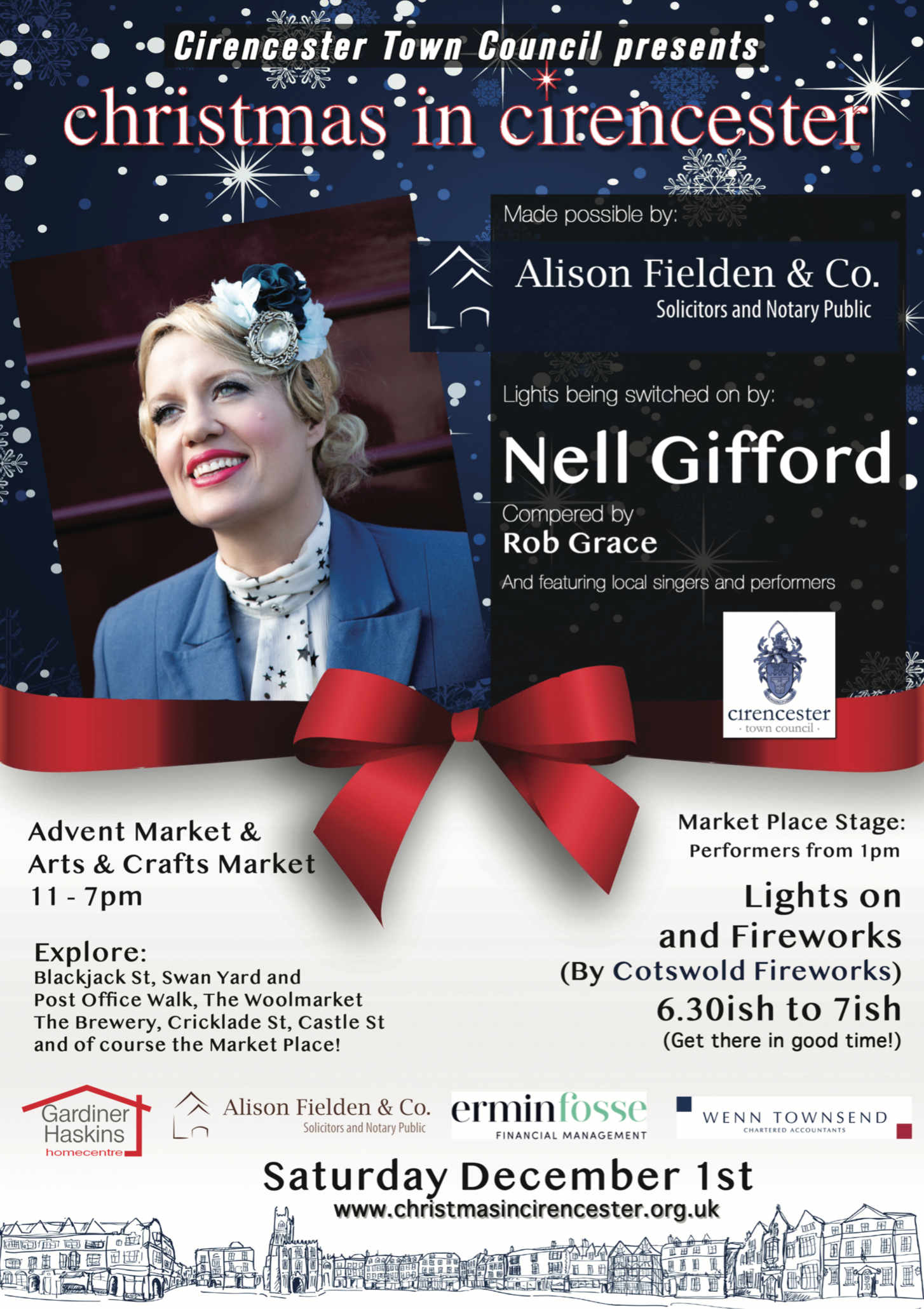 Nell Gifford, founder of Gifford’s Circus, to turn on Cirencester’s Christmas Lights