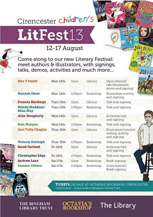 Summer holiday fun with Cirencester Children's Literary Festival 12-17 August 2013