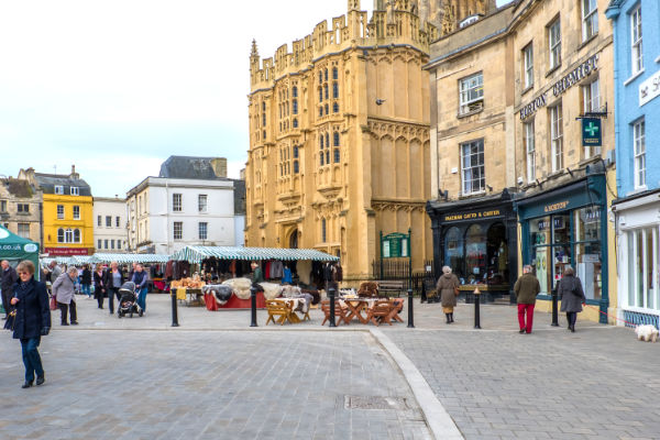 The Market Plae in Cirencester