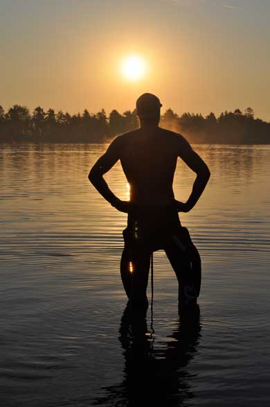 Triathlete at Waterland in Somerford Keynes